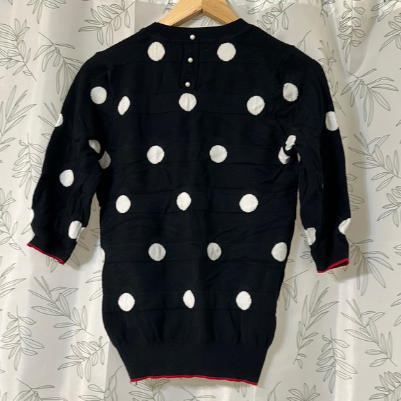 Style Me Petites-Charming Polka Dot Sweater NWOT - Picture 3 of 8